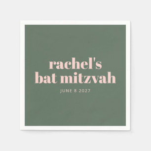 Bold Typography Modern Pink Green Personalised Napkin