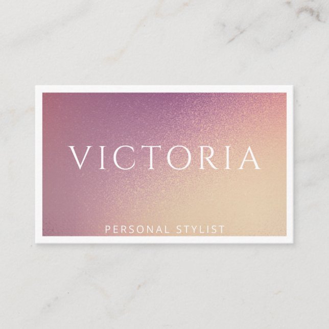 Bold Typography On Chic Ombre Background Business Card (Front)