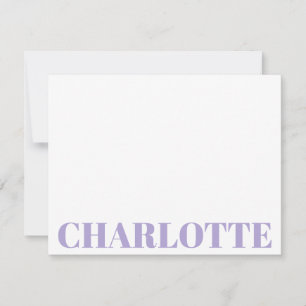 Bold Typography Personalised Lavender Name Card