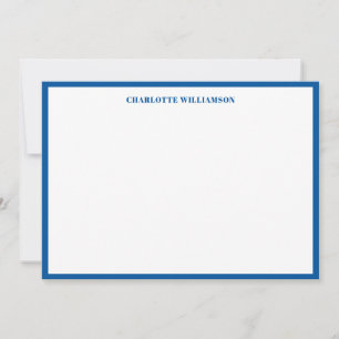 Bold Typography Personalised Name Blue Border Thank You Card