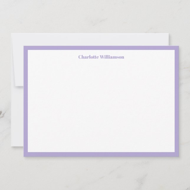 Bold Typography Personalised Name Lavender Border Thank You Card (Front)