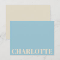 Bold Typography Personalised Name Light Blue Cream