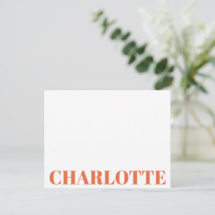 Bold Typography Personalised Name Orange Card