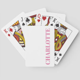 Bold Typography Personalised Pink Name  Playing Cards