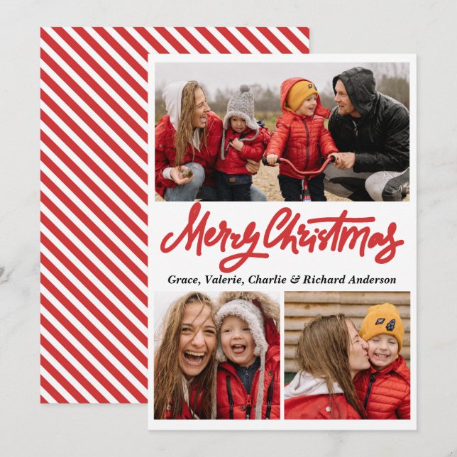 Bold Typography Photo Christmas Card (Front/Back)