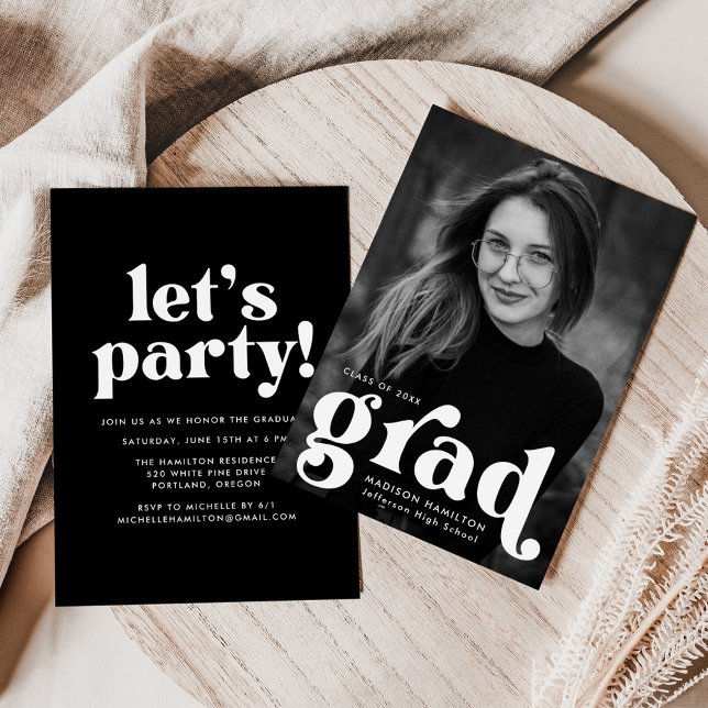 Bold Typography Photo Graduation Party Invitation (Creator Uploaded)