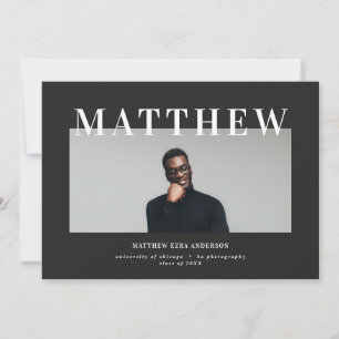 Bold typography photo graduation party invite