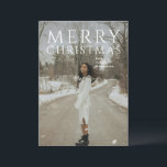 Bold Typography Photo Modern Christmas Holiday Card<br><div class="desc">Modern Christmas card featuring "Merry Christmas" in bold typography.</div>