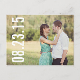 BOLD TYPOGRAPHY PHOTO SAVE THE DATE POSTCARD