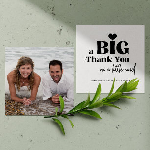 Bold typography photo wedding thank you  card