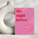Bold Typography Pink Red Modern Rehearsal Dinner Invitation<br><div class="desc">Bold Typography Bright Pink and Red Modern Wedding Rehearsal Dinner Invitation</div>