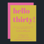 Bold Typography Pink Yellow Modern 30th Birthday Invitation<br><div class="desc">Bold Typography Bright Pink and Yellow Modern 30th Birthday Invitation</div>