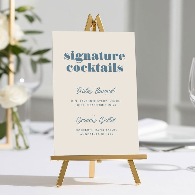 Bold Typography Signature Cocktail Wedding Sign (Bold Typography Signature Cocktail Bar Wedding Sign)