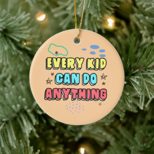Bold Typography Statement Design for Kids Ceramic Tree Decoration