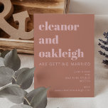 Bold Typography Terracotta Blush Modern Wedding Invitation<br><div class="desc">Bold Typography Modern Wedding Invitation in Stylish Terracotta and Blush Pink</div>