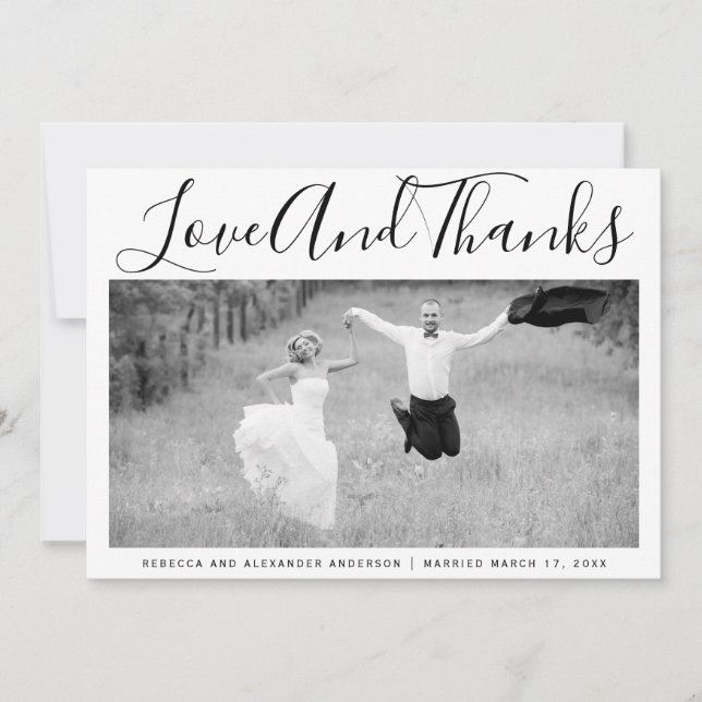 Bold typography Thank You wedding photo (Front)