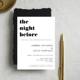 Bold Typography The Night Before Rehearsal Dinner Invitation
