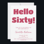 Bold Typography Viva Magenta Modern 60th Birthday Invitation<br><div class="desc">Bold Typography viva magenta and white Modern 60th Birthday Invitation. Celebrate your 60th birthday in style.</div>