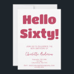 Bold Typography Viva Magenta Modern 60th Birthday Invitation<br><div class="desc">Bold Typography viva magenta and white Modern 60th Birthday Invitation. Celebrate your 60th birthday in style.</div>