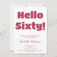 Bold Typography Viva Magenta Modern 60th Birthday