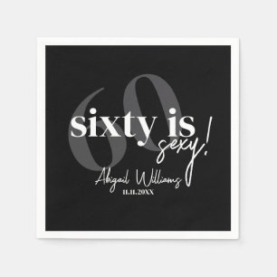 Bold Typography w/ Calligraphy 60th Birthday Party Napkin