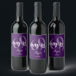 Bold Typography w/ Calligraphy 60th Birthday Party Wine Label<br><div class="desc">Bold typography with calligraphy 60 is sexy birthday party drink labels in purple and white.  All text is completely customisable and matches our other 60 is nifty products.</div>