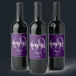 Bold Typography w/ Calligraphy 60th Birthday Party Wine Label<br><div class="desc">Bold typography with calligraphy 60 is sexy birthday party drink labels in purple and white.  All text is completely customisable and matches our other 60 is nifty products.</div>