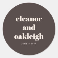 Bold Typography Warm Brown Modern Custom Wedding