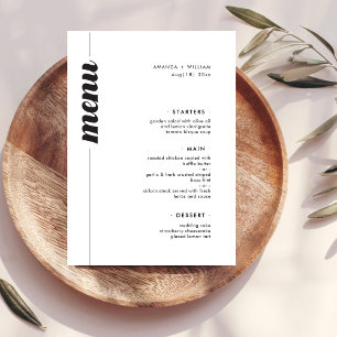 Bold Typography Wedding Menu