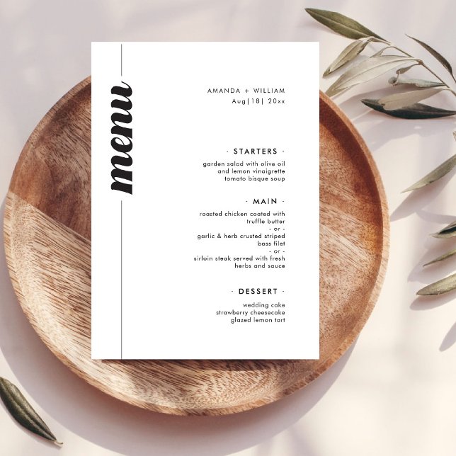 Bold Typography Wedding Menu (Creator Uploaded)
