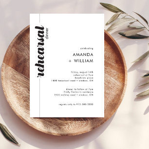 Bold Typography Wedding Rehearsal Dinner Invitation