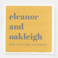 Bold Typography Yellow and Grey Modern Wedding