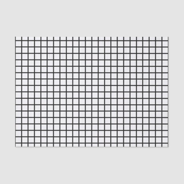 Bold Unisex Black & White Check Print Tissue Paper (Front)