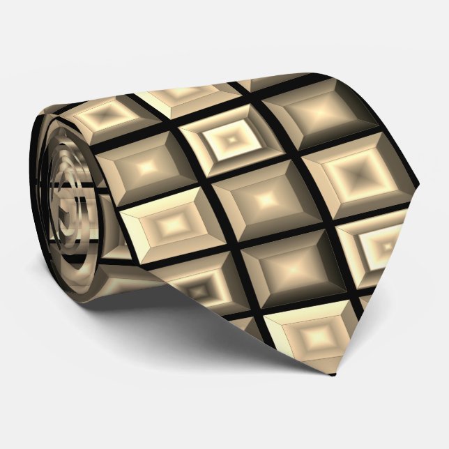 Bold Unusual Contemporary Abstract Geometric Tie (Rolled)