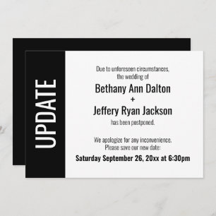 Bold Update Postponed Wedding Announcement