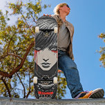 Bold Urban Emo Girl Cyber 2K Gothic Skateboard<br><div class="desc">Unleash your inner rebel with our "Bold Urban Emo Girl Cyber 2K Gothic Skateboard." This striking design, in vibrant red, black, and grey, captures the essence of urban angst and cyberpunk attitude. Feel the power and freedom as you ride, channeling the fierce energy and individuality of the emo girl depicted....</div>