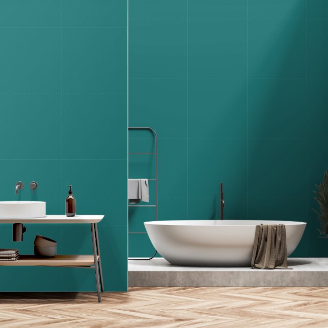 Bold veridian green aqua colour wallpaper (Bathroom)