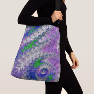 Bold Vibrant Colourful Funky Trippy Fractal Spiral Crossbody Bag
