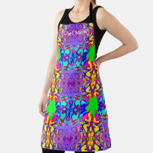 Bold Vibrant Colours Abstract Art Butterfly Effect Apron