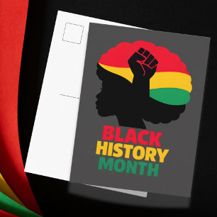 Bold Vibrant Pan African Silhouette Afro Woman Postcard