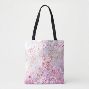 Bold Vibrant Pink Fluid Marble Swirl Abstract Art Tote Bag