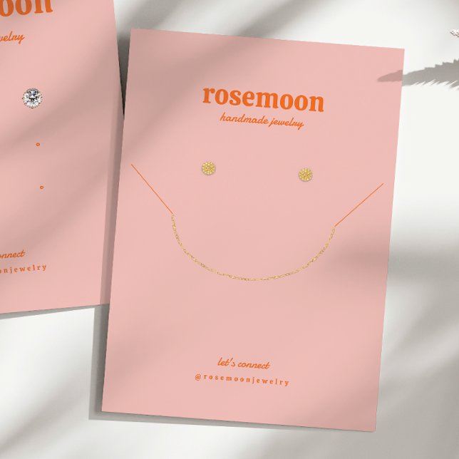 Bold Vibrant Pink Orange Necklace and Earring Card (Creator Uploaded)