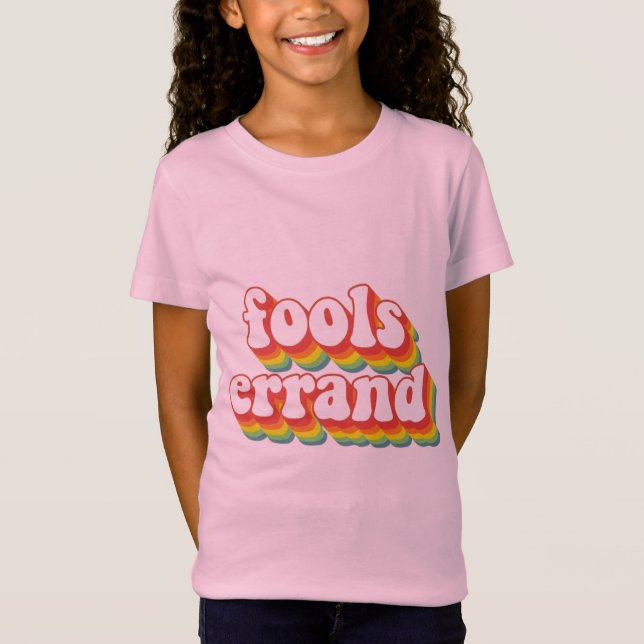Bold Vintage "Fools Errand" Graphic Print T-Shirt (Front)