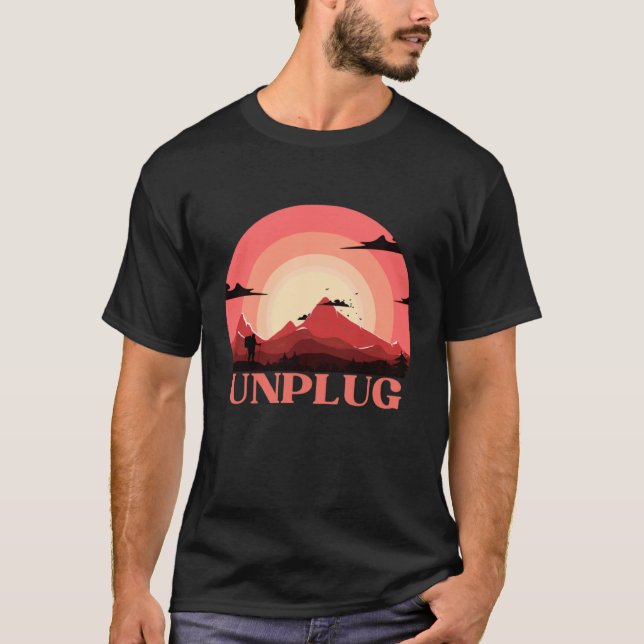 Bold Vintage Hiking Apparel Unplug T-Shirt (Front)
