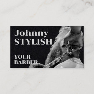 Bold vintage tone barber business card