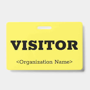 Bold "VISITOR" Badge ID Badge
