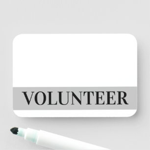 Bold "VOLUNTEER" Name Tag
