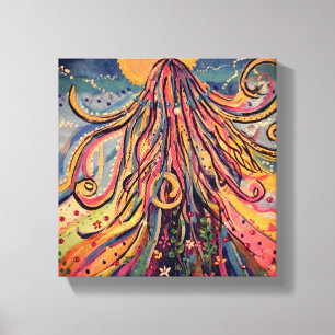 Bold Wandering Girl Modern Feminine Adventure Art Canvas Print