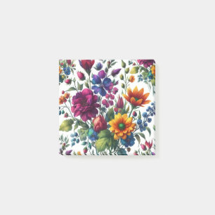 Bold Watercolor Floral Post-it Notes