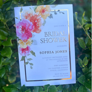 Bold Watercolor Flowers Spring Bridal Shower
